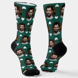 Emerald Foto of Boyfriend For Girlfriend Hearts Socken
