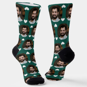Emerald Foto of Boyfriend For Girlfriend Hearts Socken