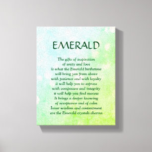 Emerald Geburtstone - Mai Gedicht Kunst Leinwand