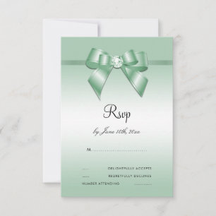 Emerald Gem Bow & Ribbon 55. Hochzeitstag RSVP Karte