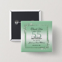 Emerald Gem & Glitzer 55. Hochzeitstag Button