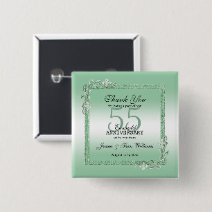 Emerald Gem & Glitzer 55. Hochzeitstag Button