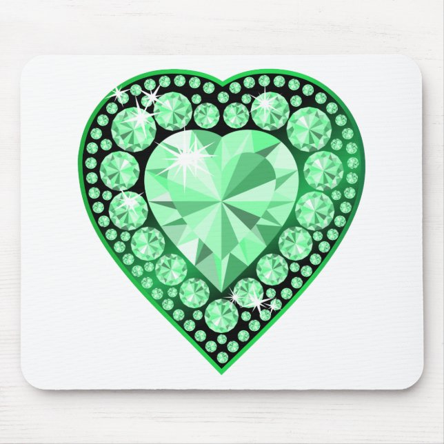 Emerald Gem Heart Mousepad (Vorne)