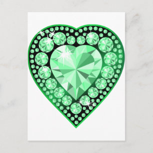 Emerald Gem Heart Postkarte