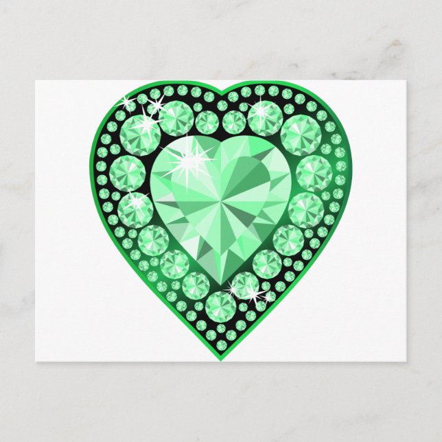 Emerald Gem Heart Postkarte (Vorderseite)