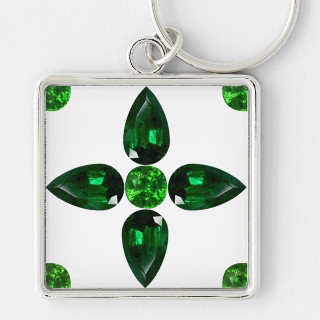 Emerald Gemstone Art, Grüner Schlüsselanhänger (Vorne)