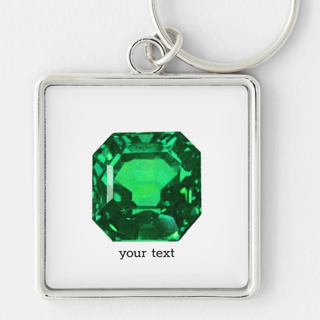 Emerald Gemstone, Birthstone Mai, Light Green Schlüsselanhänger (Vorne)