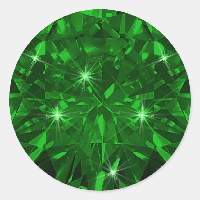 Emerald Gemstone Einladung Umschlag Geschenkwrap Runder Aufkleber (Vorderseite)
