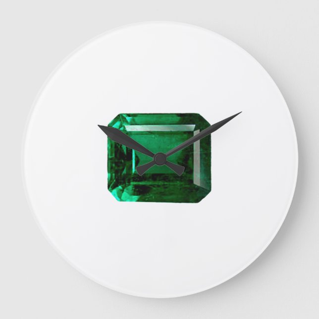 Emerald Gemstone, May Birthstone, grüne große Cloc Wanduhr (Vorderseite)
