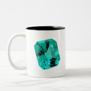 Emerald Gemstone printed on Zweifarbige Tasse