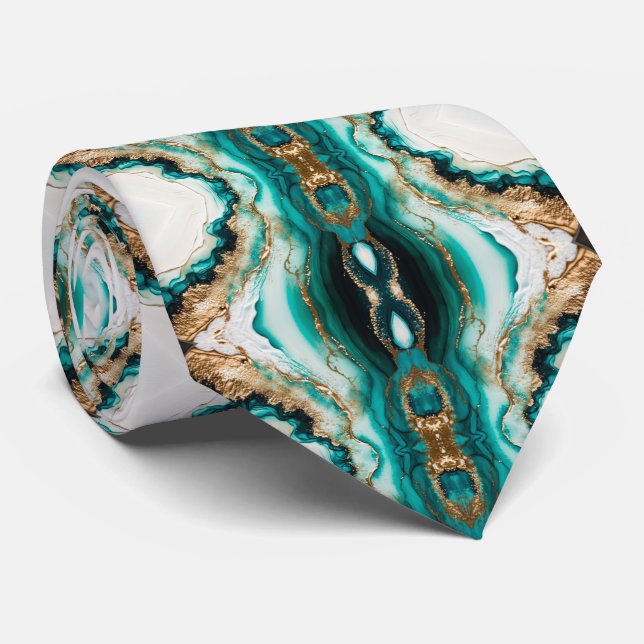 Emerald Geode-Inspiriert Luxus Krawatte (Gerollt)