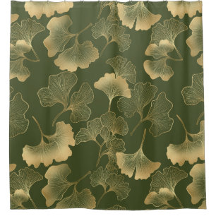 Emerald Ginkgo Eleganz – Luxus Gold Botanical 11 Duschvorhang