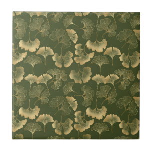 Emerald Ginkgo Eleganz – Luxus Gold Botanical 13 Fliese