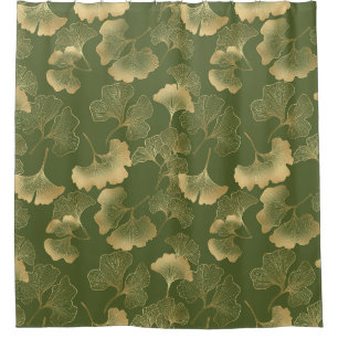 Emerald Ginkgo Eleganz – Luxus Gold Botanical 14 Duschvorhang