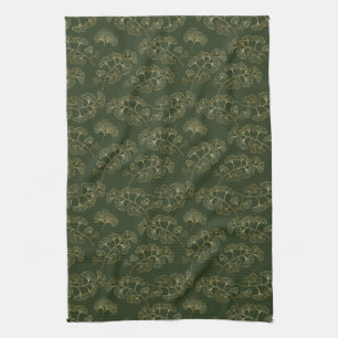 Emerald Ginkgo Eleganz – Luxus Gold Botanical 5 Geschirrtuch