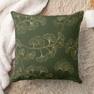 Emerald Ginkgo Eleganz – Luxus Gold Botanical 7 Kissen