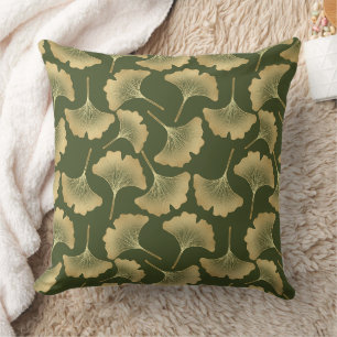 Emerald Ginkgo Eleganz – Luxus-Gold-Botanik 12 Kissen