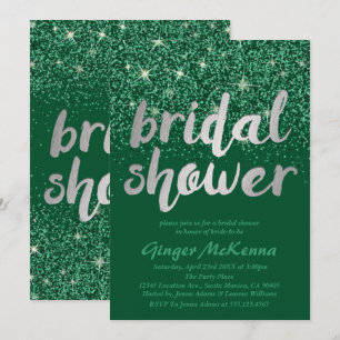 Emerald Glitzer Bridal Shower Einladungen