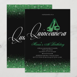 Emerald Glitzer, Einladungen von Quinceanera