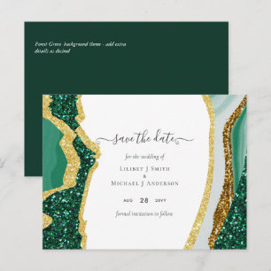 Emerald Gold Agate - Hochzeit SPAREN DATENSCHUTZ Postkarte