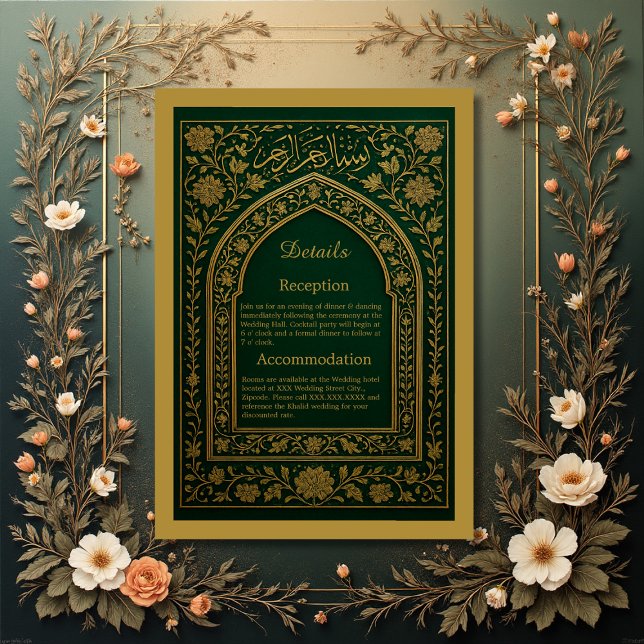 Emerald Gold Arabic Begleitkarte (Von Creator hochgeladen)
