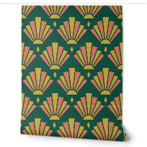Emerald & Gold Art Deco gestufter Fächer