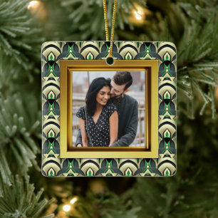 Emerald & Gold Art Deco Keramikornament