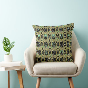 Emerald & Gold Art Deco Kissen