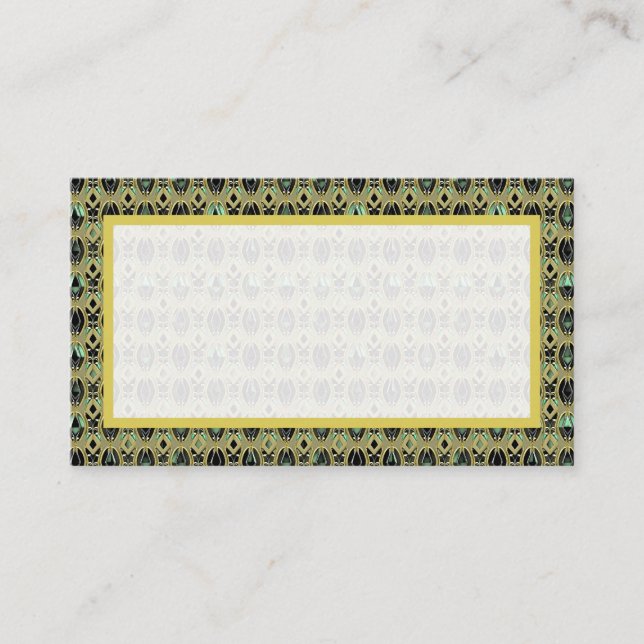 Emerald & Gold Art Deco Platzkarte (Vorderseite)