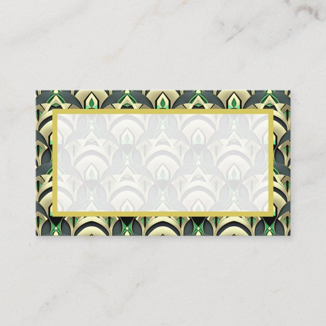 Emerald & Gold Art Deco Platzkarte (Vorderseite)