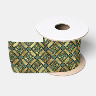 Emerald & Gold Art Deco Satinband