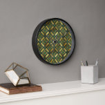 Emerald & Gold Art Deco Uhr<br><div class="desc">Ein elegantes Muster,  das Sie in die goldene Zeit zurückführt</div>