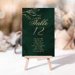 Emerald Gold Botanical Table Seekarten Tischnummer<br><div class="desc">Emerald Gold Botanical Table Seating Chart Karten Matching Elemente verfügbar.</div>