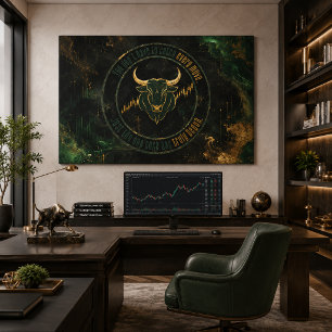 Emerald Gold Bull Mindset Trading Leinwanddruck