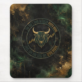 Emerald Gold Bull Mindset Trading Mousepad