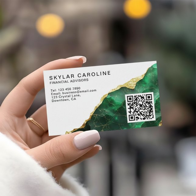 Emerald Gold Finanzberater RQ Code Visitenkarte (Von Creator hochgeladen)