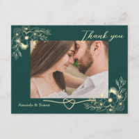 Emerald Gold Floral Wedding Vielen Dank