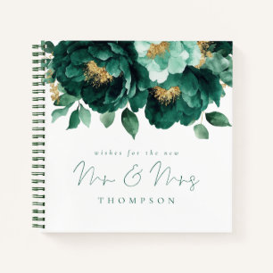 Emerald Gold Florals wünscht neue Mr. Guest Book Notizbuch