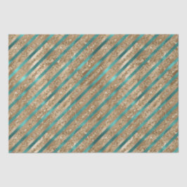 Emerald Gold Green Glitzer Stripes Seidenpapier