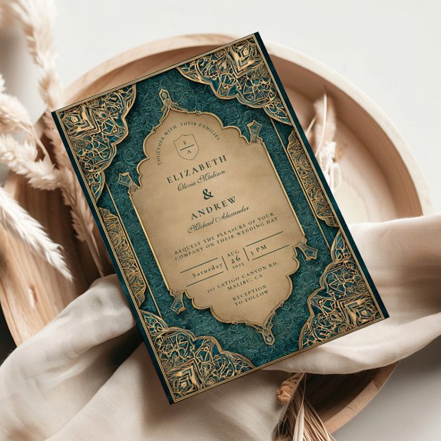 Emerald-Gold-Hochzeit im islamischen Stil Einladung (Von Creator hochgeladen)