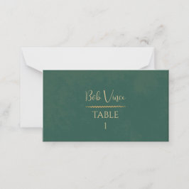 Emerald & Gold Jewel-Tone Wedding Platzkarte