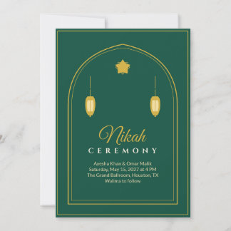 Emerald Gold Nikah Muslimische Hochzeitseinladung Einladung