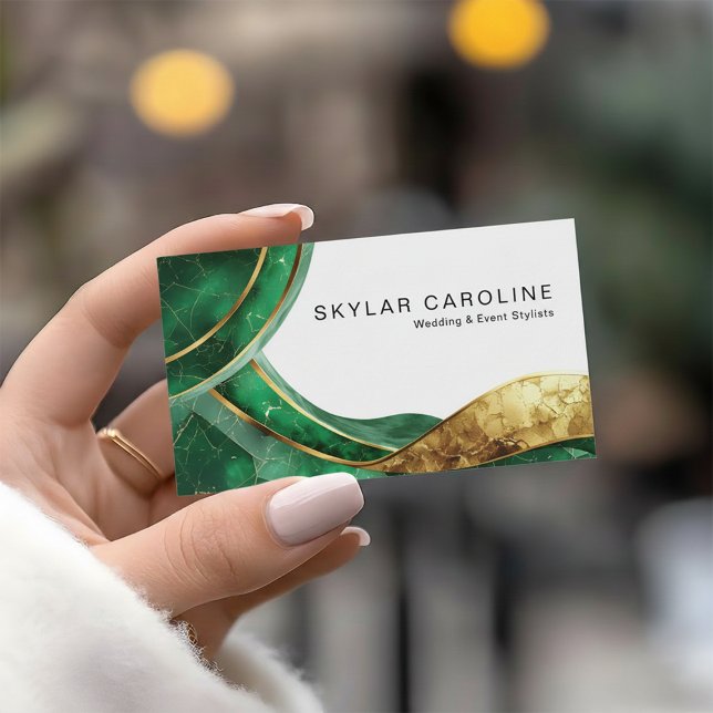 Emerald Gold Wedding and Event Stylists Visitenkarte (Von Creator hochgeladen)