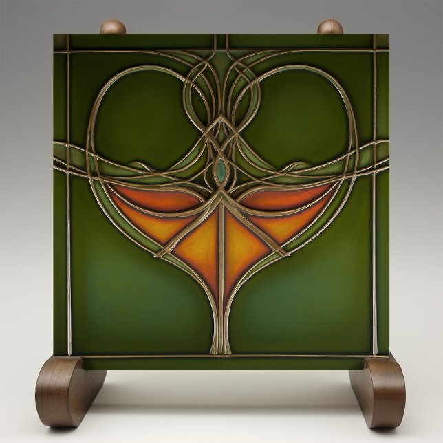Emerald Grace Art Nouveau Fliese (Von Creator hochgeladen)