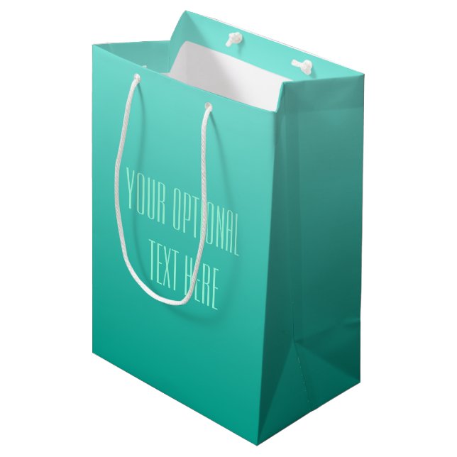 Emerald Gradient-Geschenktaschen Mittlere Geschenktüte (Vorderseite Schrägansicht)