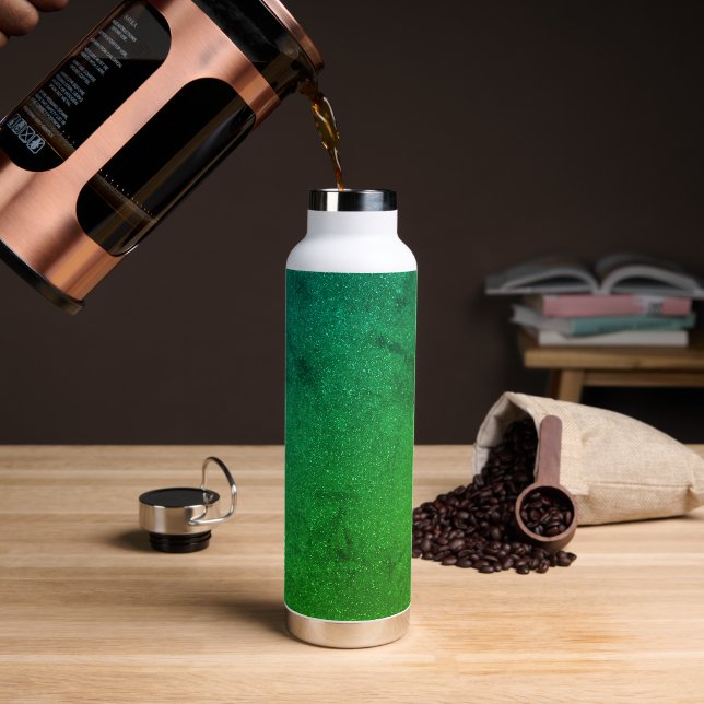 Emerald Gradient Water Flasche - Lärm Textur (Kaffee)