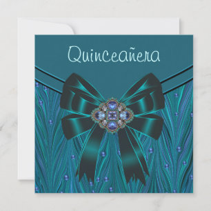 Emerald Grean Aquamarin Blue Quinceanera Einladung