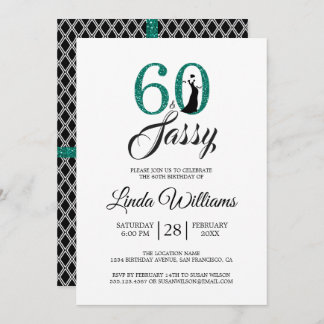 Emerald Green 60 und Sassy | 60. Geburtstagsparty Einladung
