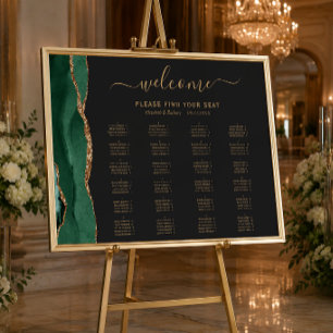 Emerald Green Agate Alphabetische Hochzeitssitze Poster