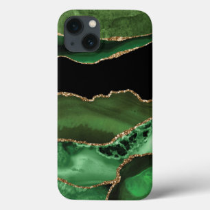 Emerald Green Agate Gold Black Marble Stone  Case-Mate iPhone Hülle